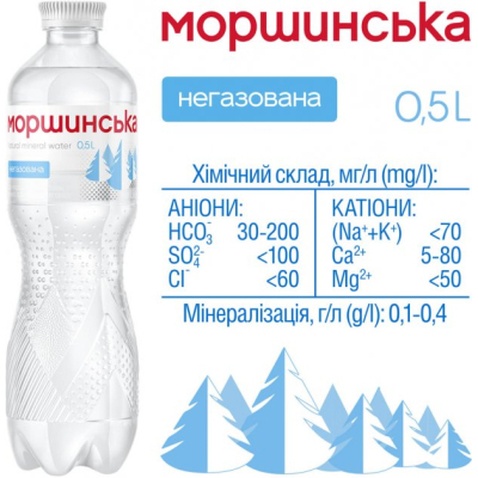 Мінеральна вода Моршинська 0.5 н/газ пет (4820017000062)
