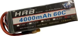 Акумулятор для дрона  HRB_ Lipo 6s 22.2V 4000mAh 60C Battery XT60 Plug (HR-4000MAH-6S-60C-XT60)