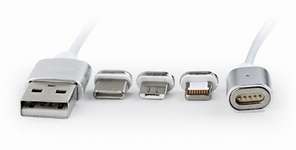 Кабель Lightning Cablexpert (CC-USB2-AMLM31-1M), USB 2.0 - Lightning/Micro/Type-C USB, 1м