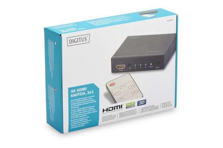 Комутатор Digitus HDMI (INx3-OUTx1) 4K Black (DS-48304)