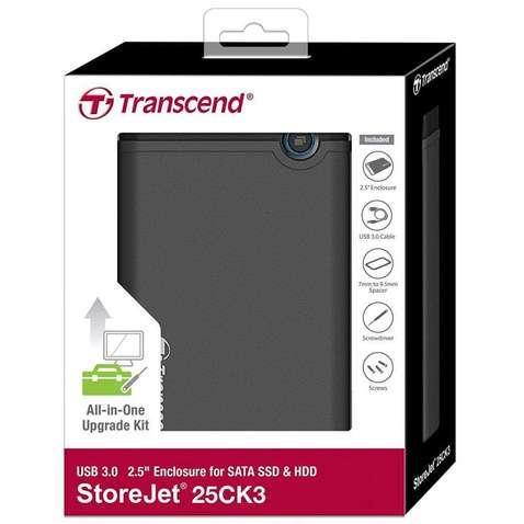 Кишеня зовнішня Transcend USB 3.0 Rubber TS0GSJ25CK3