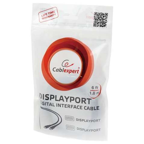 Кабель DisplayPort Cablexpert 1.8м DisplayPort M - DisplayPort M (CC-DP2-6) v1.2