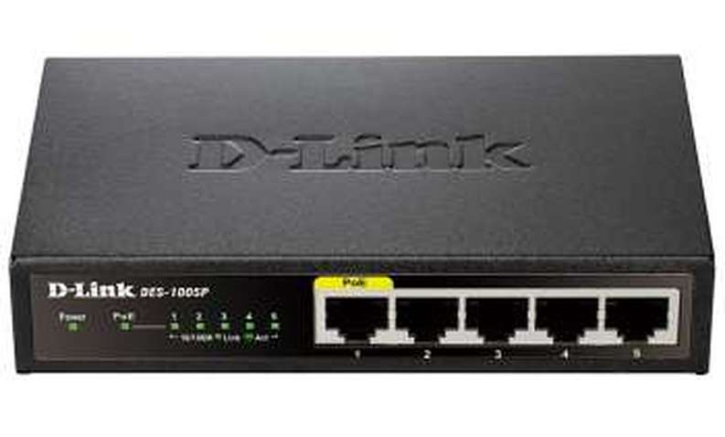 Комутатор D-Link DES-1005P 5 ports 10/100