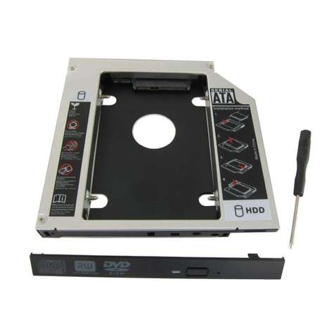 Фрейм-перехідник HDD/SSD 2.5" для ноутбука Maiwo NSTOR-12, 12.7mm, SATA3, Aluminium