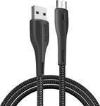 Кабель USB ColorWay (CW-CBUM035-BK) (zinc alloy + led) 2.4А Black 1m USB 2.0 (AM/Micro USB)