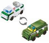Машинка-трансформер   Flip Cars 2 в 1 Вантажівка зв'язку і Військова швидка допомога EU463875-15