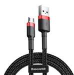 Кабель  Baseus Cafule Cable USB For Micro 2.4A 1m Red+Black CAMKLF-B91