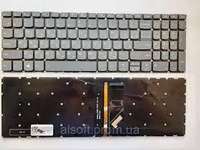 Клавіатура ноутбука  Lenovo IdeaPad 320-15ABR/15AST/15IAP/15IKB/15ISK сіра,підсв (A46099)