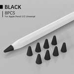 Чохол для наконечника стілуса TPU Goojodoq для наконечника стілуса Apple Pencil (1-2 покоління) (8шт) Black (100500183598507