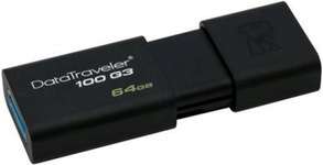 Флешка  64GB USB 3.0 KINGSTON DataTraveler 100 Generation 3 (DT100G3/64GB) Black