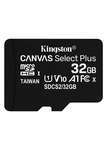 Карта пам'яті Kingston 32GB microSDHC class 10 UHS-I A1 (R-100MB/s) Canvas (SDCS2/32GBSP)