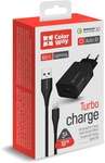 Зарядний пристрій Colorway 1USB Quick Charge 3.0 (18W) Black + Кабель Apple Lightning 1м Black