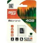 Карта пам'яті MicroSDHC 4GB Mibrand Class 4 (MICDC4/4GB)