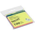 Папір для нотаток BUROMAX with adhesive layer 76х76мм, 100sheets, NEON colors mix (BM.2312-97)