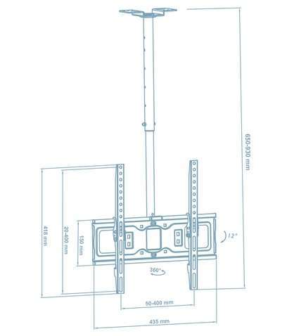 Кріплення стельове Walfix CM-41B (VESA400х400)