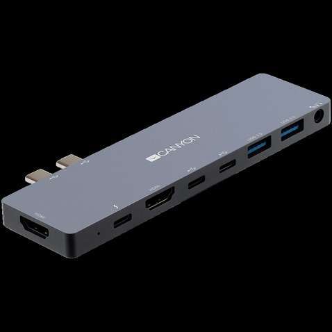 Порт-реплікатор  Canyon Docking Station with 8 port, 1*Type C PD100W+2*Type C, Input (CNS-TDS08DG)