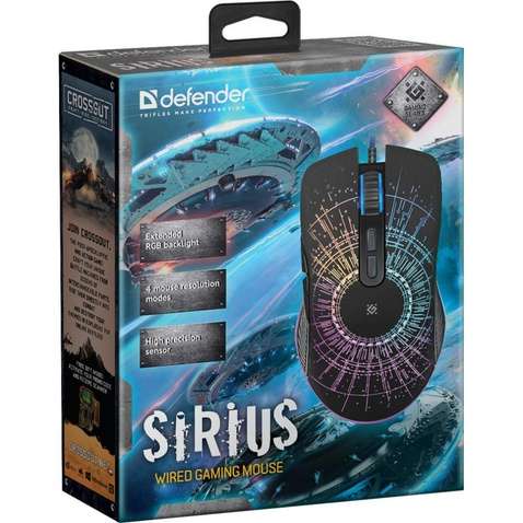 Миша Defender Sirius GM-660L RGB Black (52660)