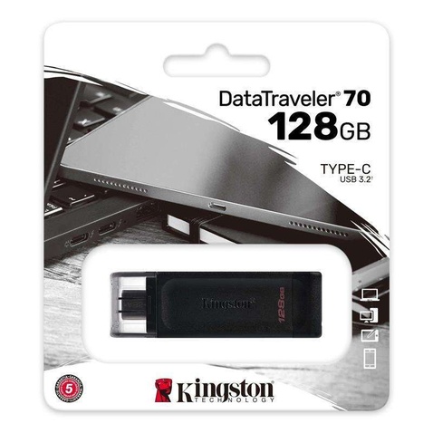 Флешка USB3.2 128GB Type-C Kingston DataTraveler 70 Black (DT70/128GB)