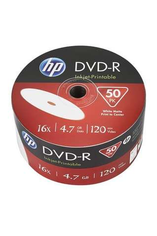 Диск DVD+R НР (69302 /DME00070WIP-3) 4.7GB 16x IJ Print, без шпинделя, 50 шт