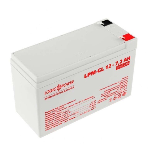 Акумуляторна батарея для ДБЖ LogicPower 12V 7.2AH (LPM-GL 12 - 7.2 AH) GEL