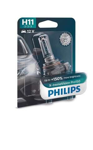 Лампа галогена  Philips H11 X-treme VISION PRO +150%, 3700K, 1шт/блістер 12362XVPB1