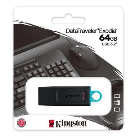 Флешка  USB 3.2 Gen 1 DataTraveler Exodia (Bl ack + Teal) KINGSTON