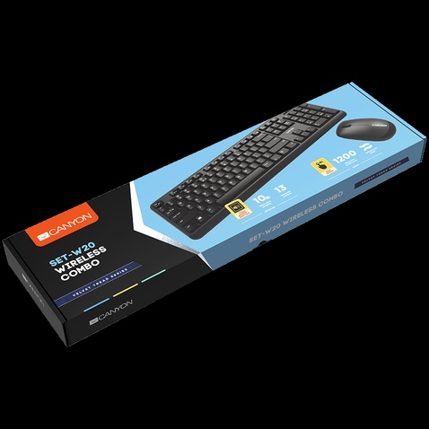 Комплект  (клавіатура + миша )   Canyon CNS-HSETW02-RU USB Black