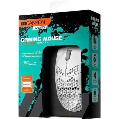 Мишка бездротова Canyon Puncher GM-11 Gaming White (CND-SGM11W) USB