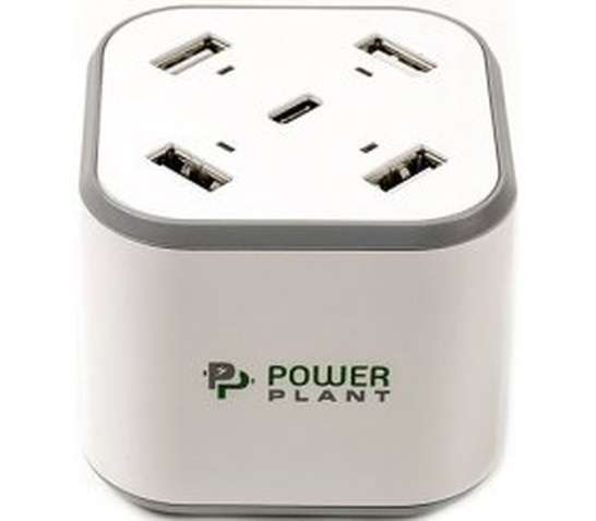 Зарядний пристрій  PowerPlant 4xUSB + cable USB-TypeC