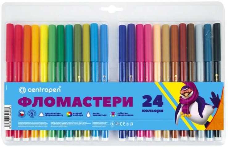 Фломастери Centropen 7550/24 COLOUR WORLD, 24 colors (7550/24 ТП)