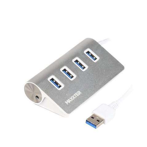 Концентратор  Maxxter USB 3.0 Type-A 4 ports silver (HU3A-4P-01)