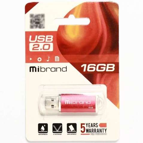 Флешка  16Gb USB 2.0 Mibrand Cougar (MI2.0/CU16P1R) Red
