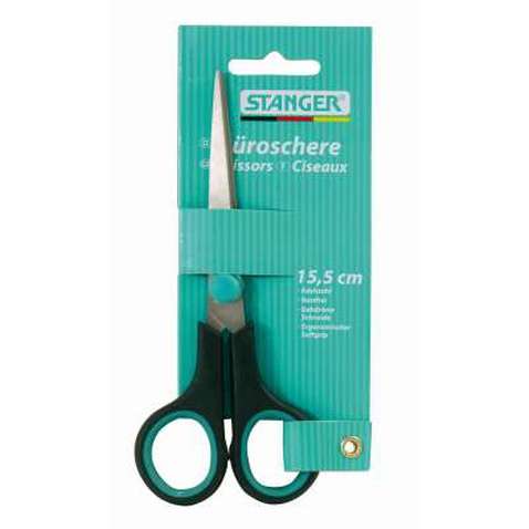 Ножиці Stanger 155мм, чорні з зеленим  (340102)