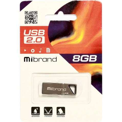 Флешка 8GB USB 2.0 Mibrand Stingray Grey (MI2.0/ST8U5G)