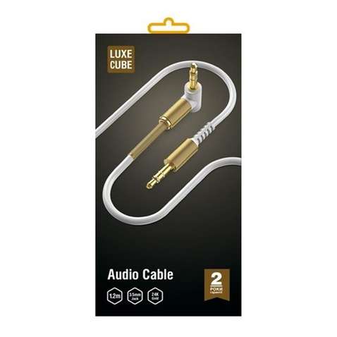 Аудіо-кабель  Luxe Cube AUX Spring 1.2м, білий (7775557575679)