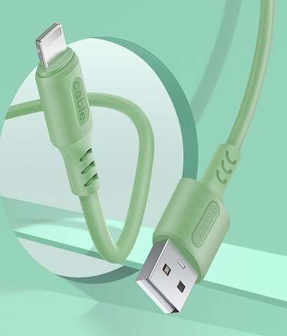 Кабель  1m USB 2.0 / Lightning Colorway (CW-CBUL042-GR) (soft silicone) 2.4А Green