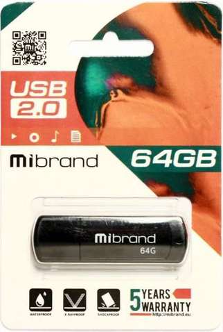 Флешка 64GB USB 2.0 Mibrand Cougar (MI2.0/GR64P3B) Black