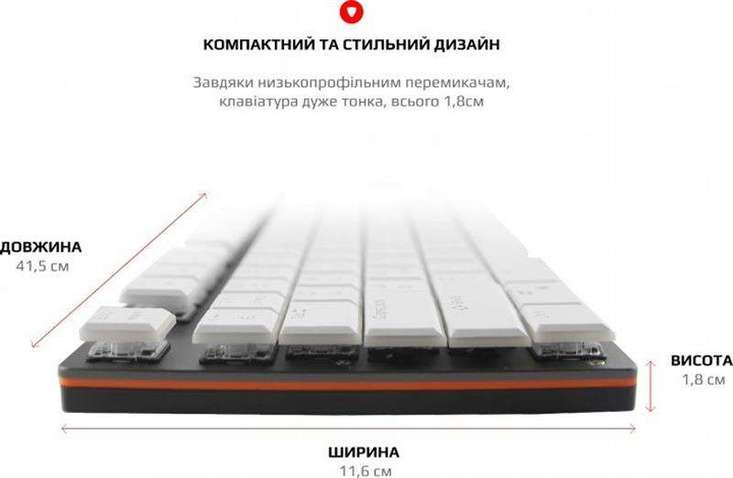 Клавіатура  Motospeed K94 Kailh Short White (mtk94mks) Grey USB