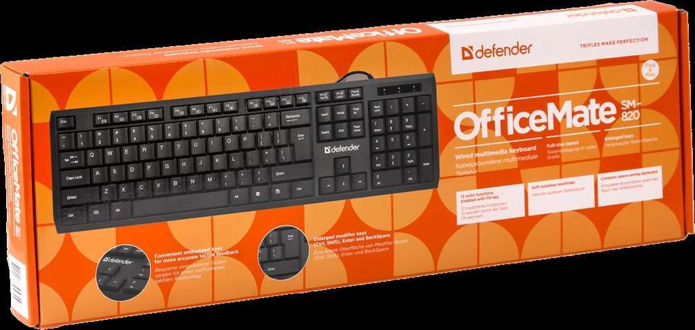 Клавіатура  Defender OfficeMate SM-820 (45820) Black USB