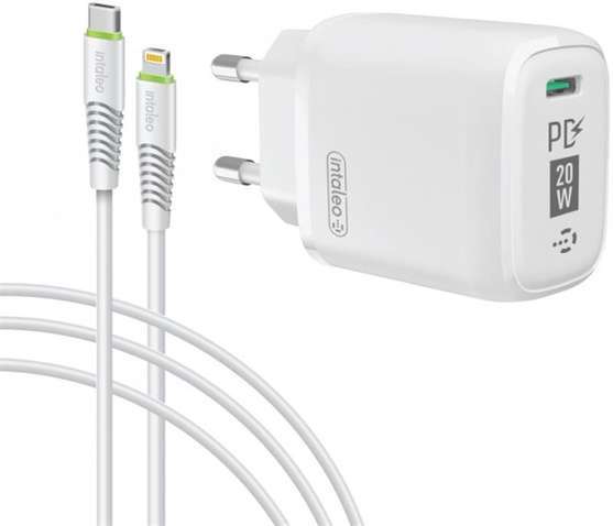 Мережевий зарядний пристрій  Intaleo TCGQPD120L (1USBx3A) White (1283126510007) + кабель Lightning