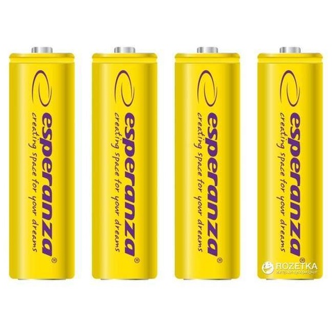 Акумулятор Esperanza EZA104Y AA(HR6) 2000mAh 1x4 шт. Жовтий