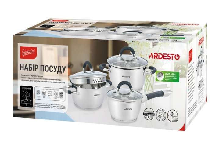 Набір посуду Ardesto Gemini Livorno (AR1906SG) 6 предметів