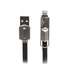 Кабель  Cablexpert (CCPB-ML-USB-05BK) USB 2.0 BM - Lightning + microUSB, преміум, плоский, 1м, чорний
