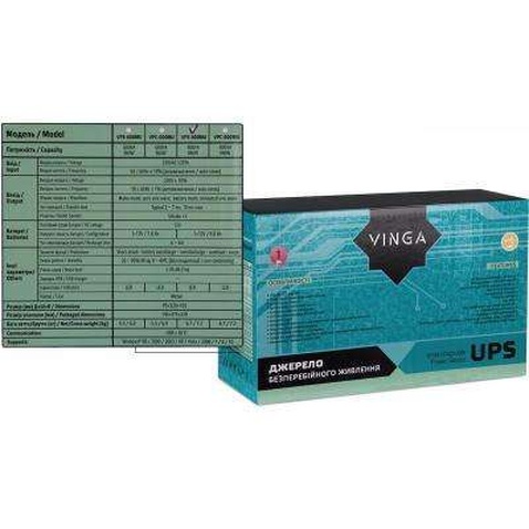 Пристрій безперебійного живлення Vinga LED 800VA metal case with USB (VPE-800MU)