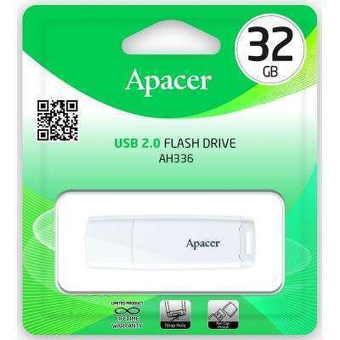 USB флеш накопичувач Apacer 32GB AH336 White USB 2.0 (AP32GAH336W-1)