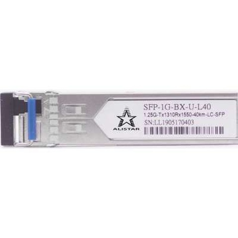 Модуль SFP Alistar Модуль SFP 1000BASE-BX 1SM WDM LC 20KM TX1310/RX1490nm DDM (SFP-1G-BX-U31-L20)