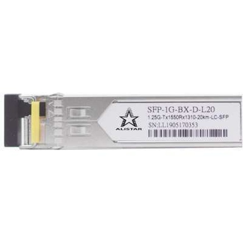 Модуль SFP Alistar Модуль SFP 1000BASE-BX 1SM WDM LC 20KM TX1490/RX1310nm DDM (SFP-1G-BX-D49-L20)