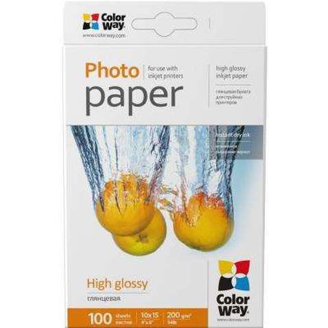 Папір ColorWay 10x15 200г glossy, 100с (PG2001004R)