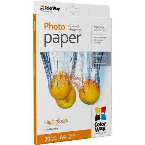 Папір ColorWay A4 230г Glossy 20ст (PG230020A4)