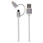 Кабель USB / Lightning  SKROSS «2in1 Charge’n Sync Micro USB & Lightning Connector, Steel Line»